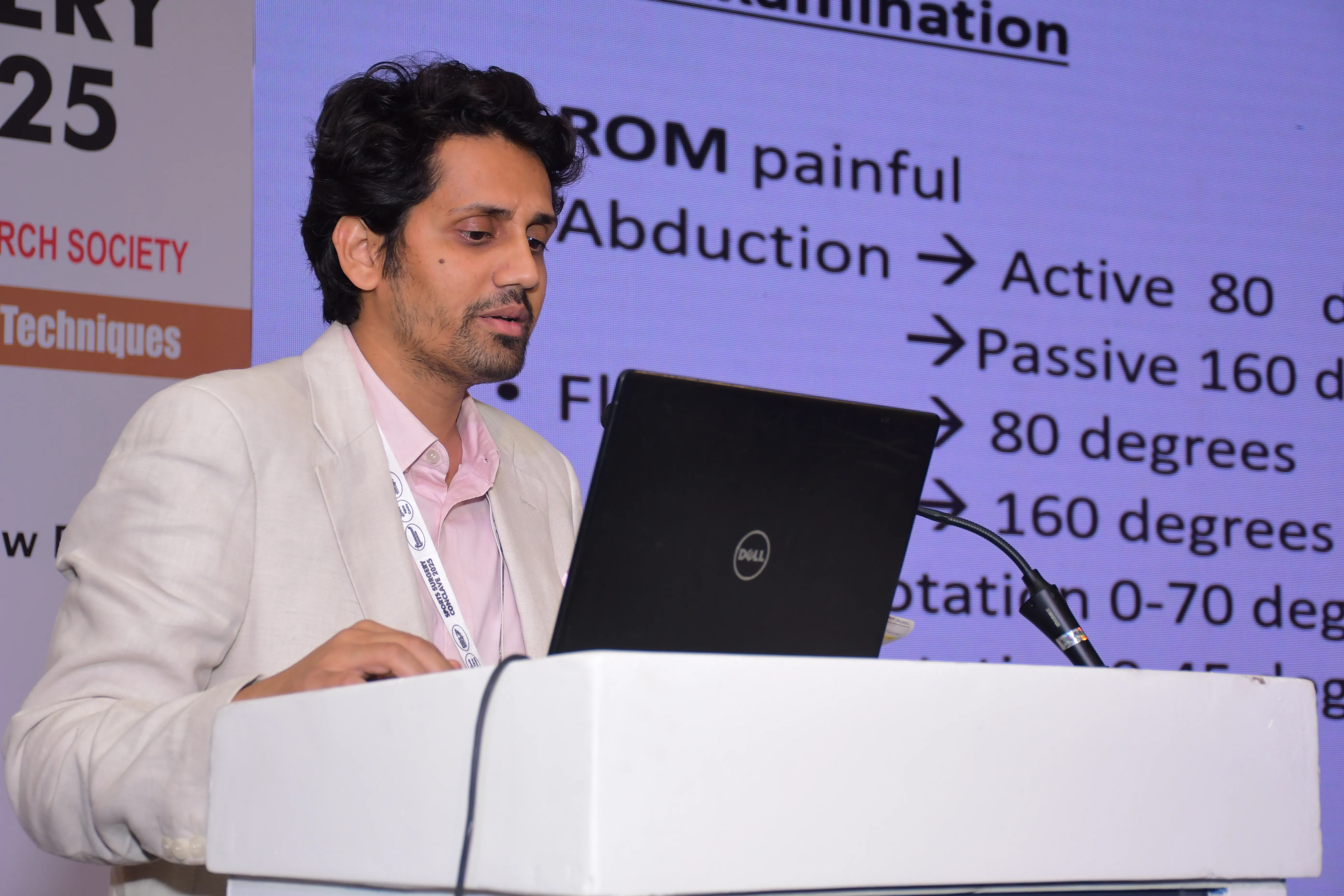 Dr. Daral speaking as a panelist at the Sports Surgery Conclave 2025